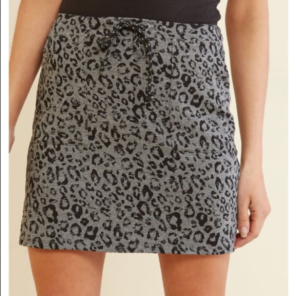 Sundry Saturday Skirt Leopard Pocket Mini